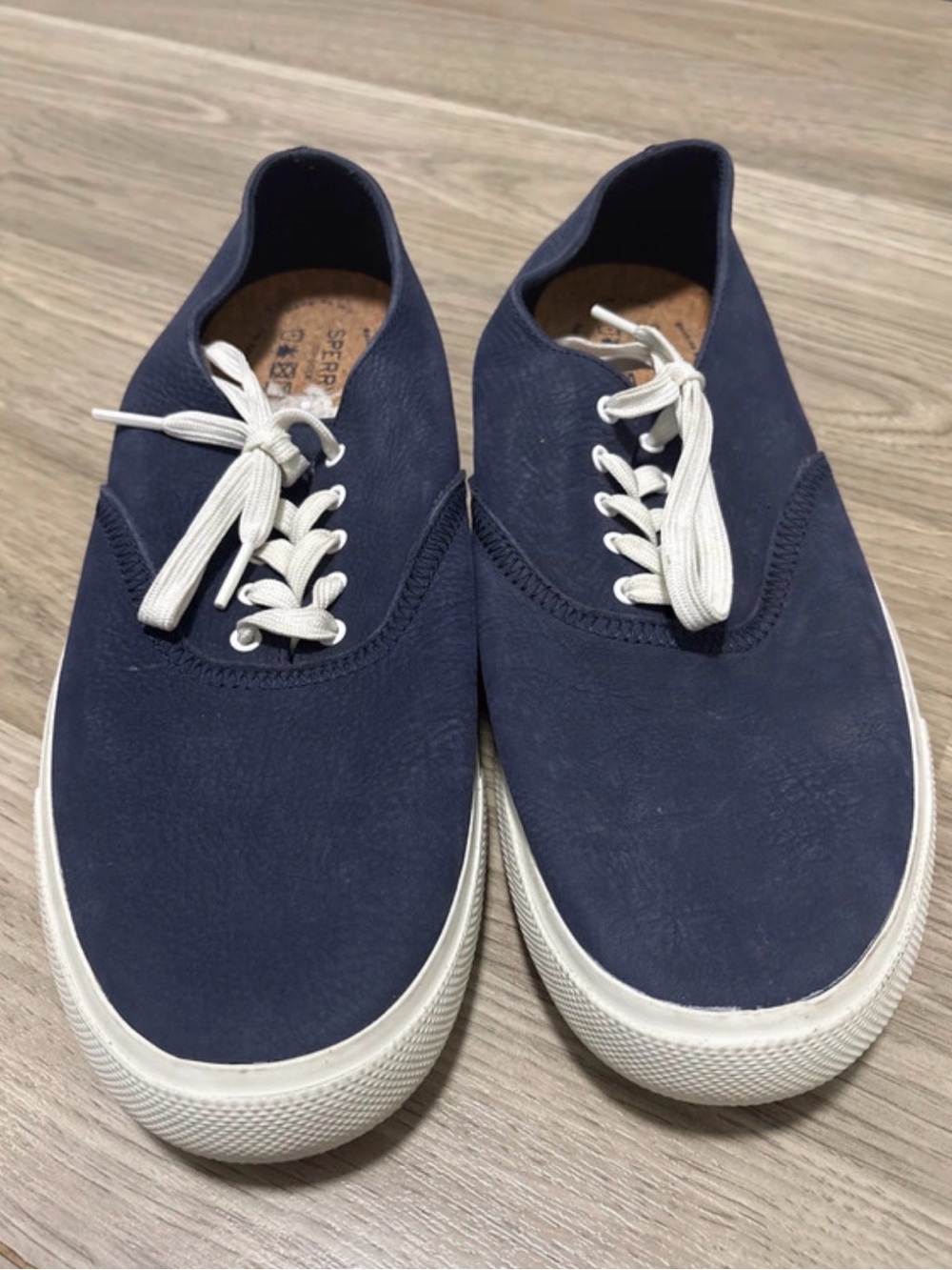 Men's Sperry Casual Navy Canvas Low-Top Sneakers - White Laces